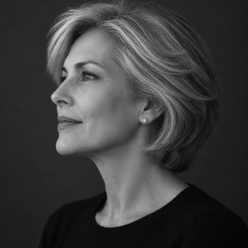 Editorial mono headshot, Profile pose