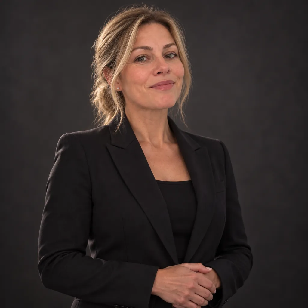 Executive dark headshot, Commanding stance pose