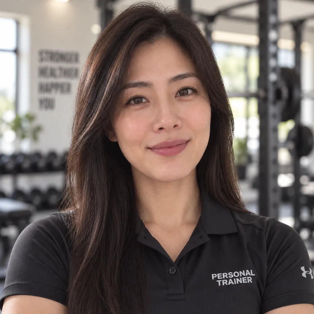 Fitness coach headshot, Thoughtful close-up pose