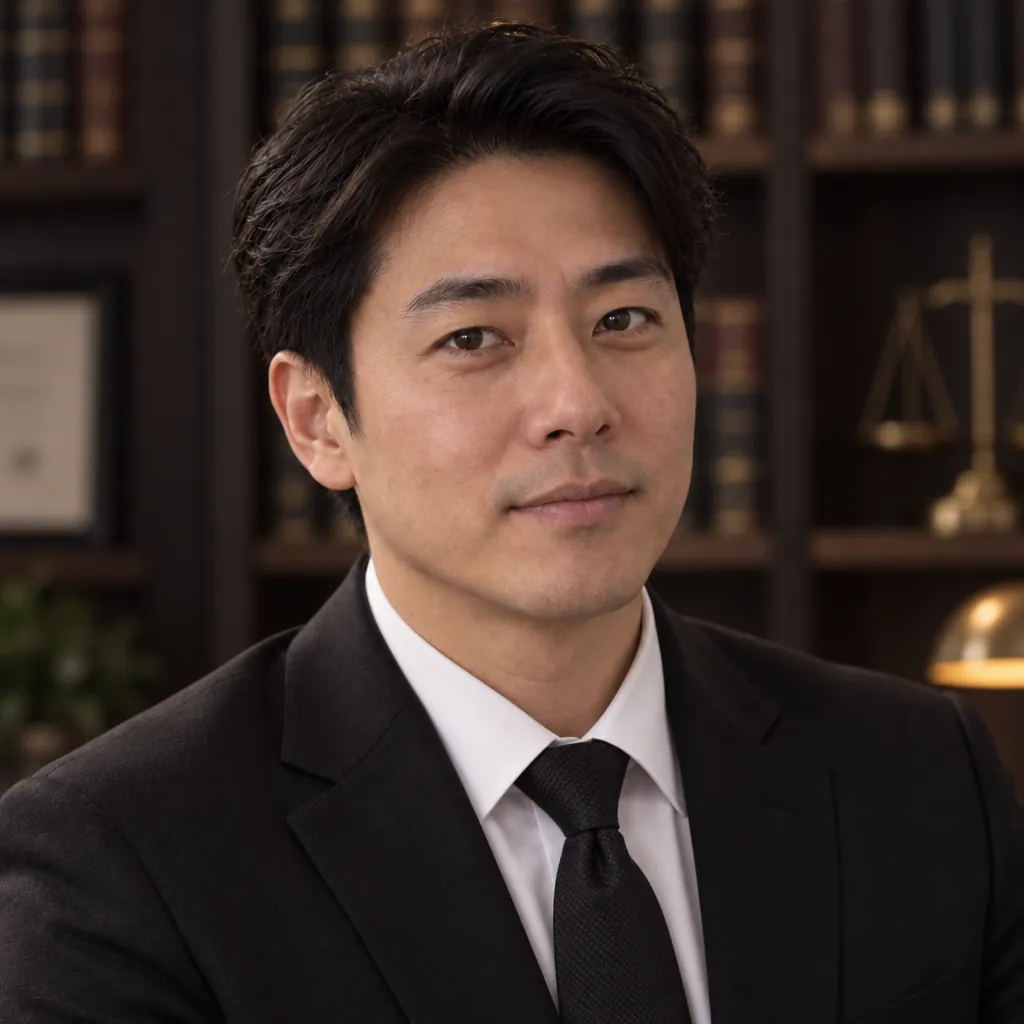 Law firm dark headshot, Focused restraint pose