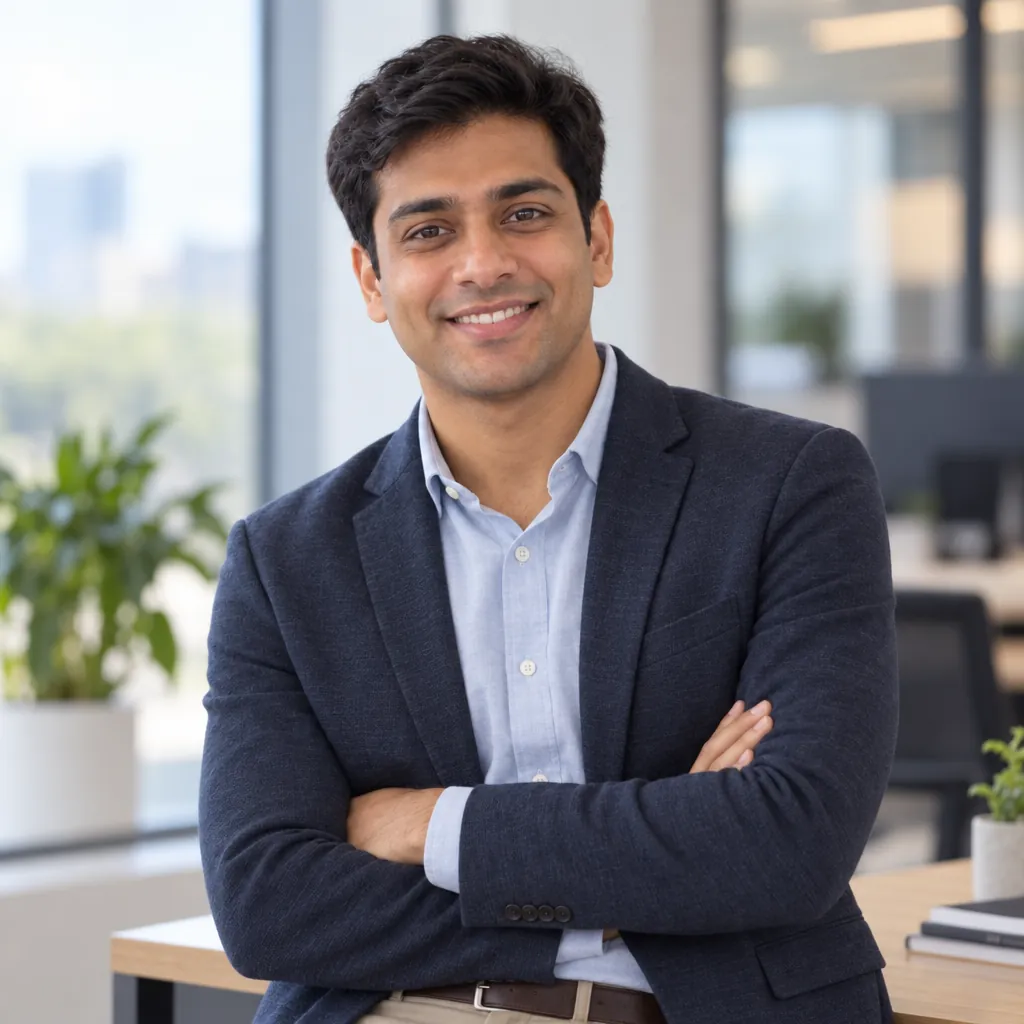 Office candid headshot, Leaning, crossed pose