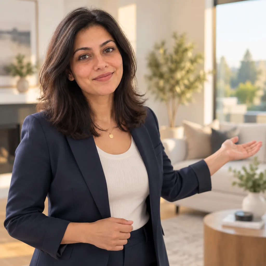 Open house headshot, Presenting pose