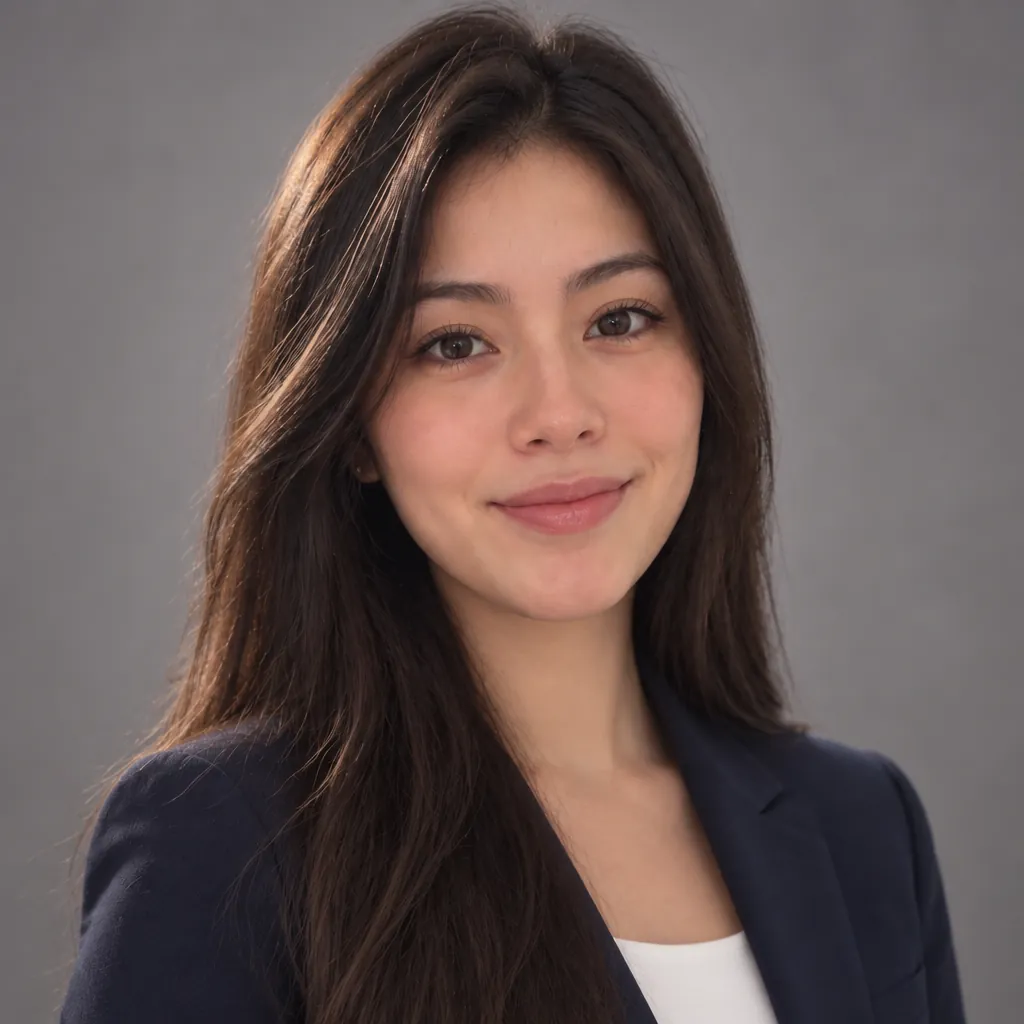 Studio gray headshot, Angled shoulders pose