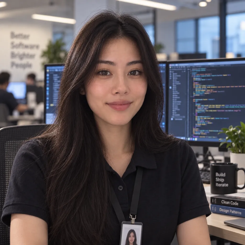 Engineer at dual screens